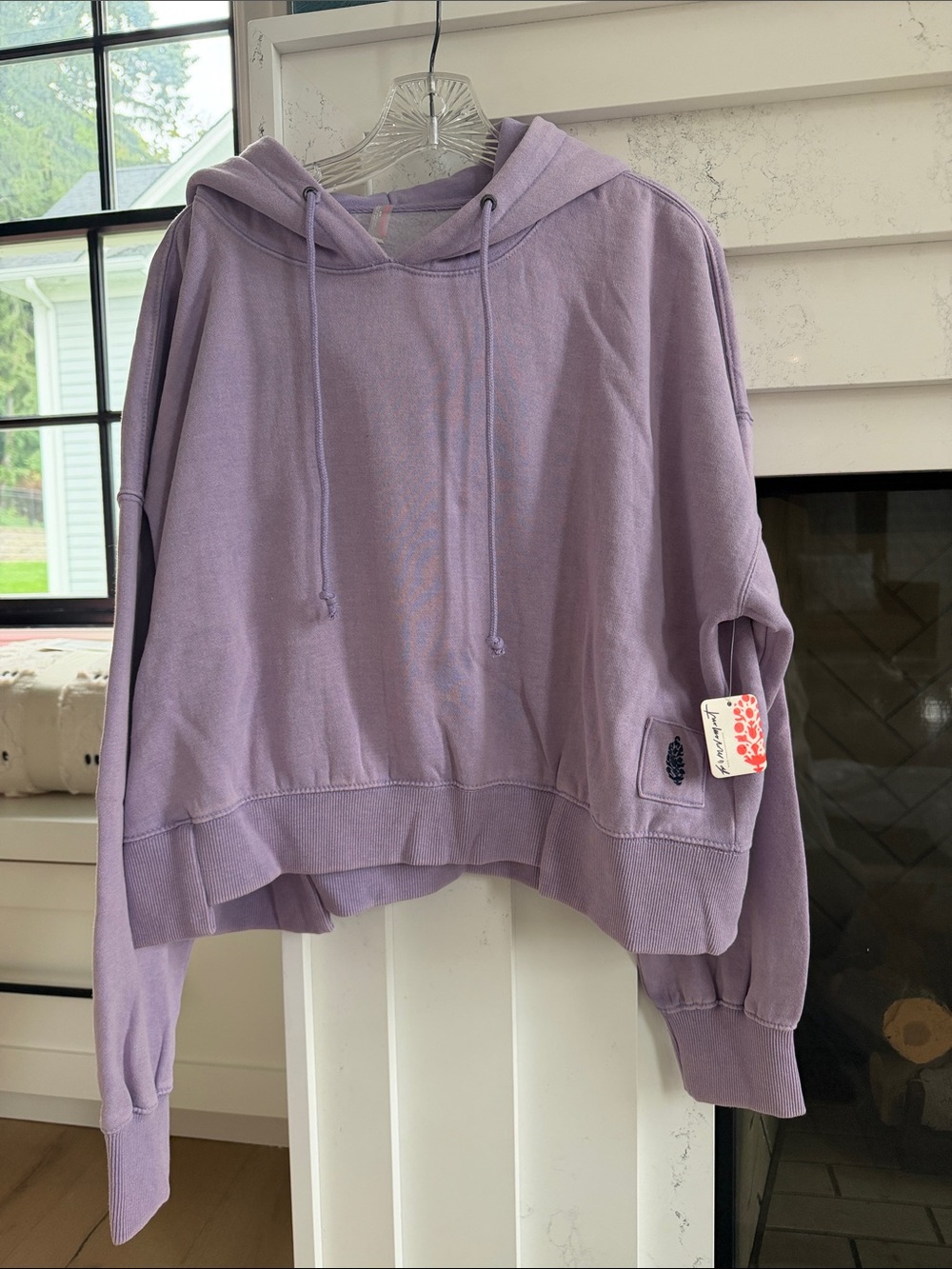 FP Movement by Free People Cropped Lilac Pullover Hoodie and Pant Set